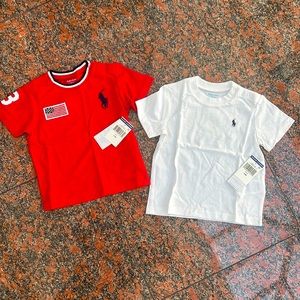 NEW! 2 Ralph Lauren 100% cotton T-Shirts for baby boy or girl. Newborn baby gift